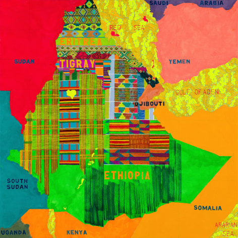 Tigray Ethiopia Eritrea, 2022-23 Acrylic on canvas 60 x 60 inches