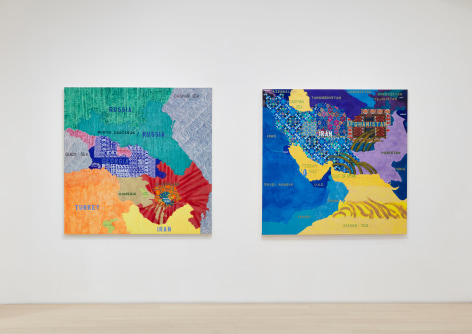 Installation view of &quot;Joyce Kozloff: Collateral Damage&quot;