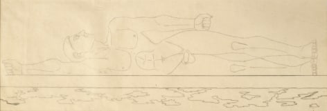Study for the Sea, 1946, Pencil on tracing paper