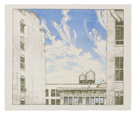 22nd Street, AP 11, 1974. Lithograph with hand-coloring 19 x 22 inches (image); 21 x 25 1/4 inches (paper)