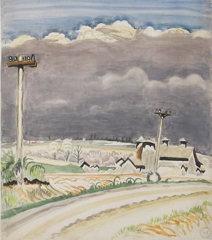 Road with Telephone Poles, May 26, 1917
