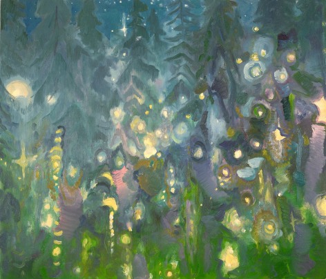 Stars and Fireflies Late June, 2023 Oil on linen 36 x 42 inches