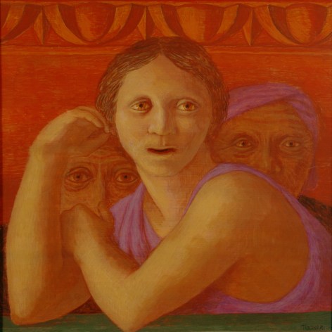 George Tooker Sibyl, 2005 Egg tempera on gesso panel 23 1/2 x 23 inches