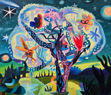 Star Struck, 2024 Acrylic on museum board 18 x 21 inches