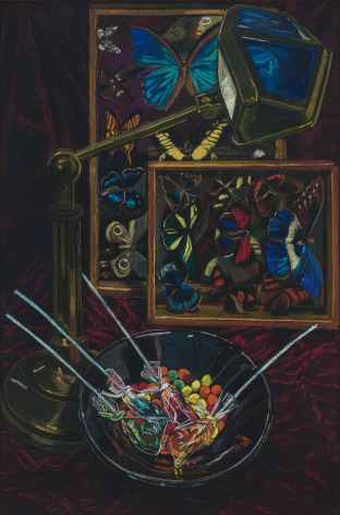 Untitled (Still Life with Butterflies), 1985. Pastel on paper, 41 x 27 1/2 inches