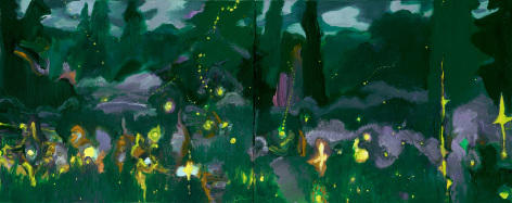 Long Firefly Meadow, 2024 Oil on linen 16 x 40 inches