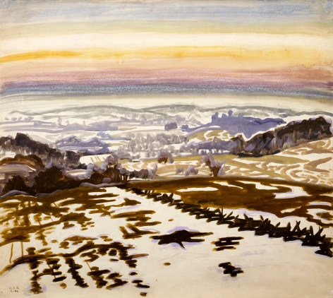 Countryside Panorama at Sunset, c. 1917