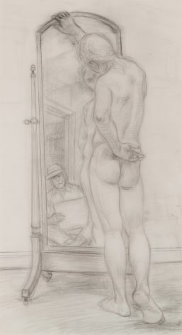 Study for Model and Artist #b, 1993. Pencil on vellum, 23 3/4 x 15 3/4 inches