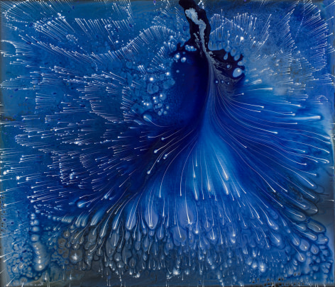 Barbara Takenaga, Into the Blue Again, 2021. Acrylic on linen, 60 x 70 inches