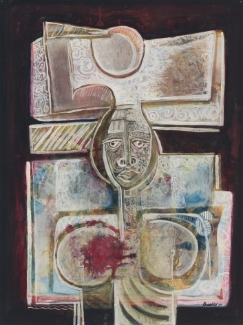 David Driskell, Shango, 1972. Egg tempera and gouache on paper, 24 x 18 inches