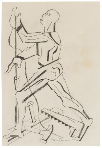 Figure Study after Vesalius (Back with Right Angle), 1996 Graphite on paper 9 &frac12; x 6 &frac12; inches