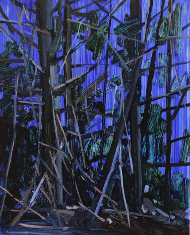 Trees and Night, 2016, Oil on panel