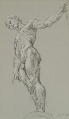 Male Nude NM49, 1967 Crayon on blue/gray paper 17 3/4 x 10 1/4 inches