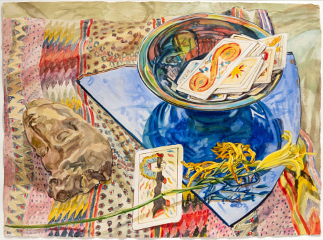 Tarot, 1987. Watercolor, gouache, and pencil on paper, 29 1/2 x 39 inches