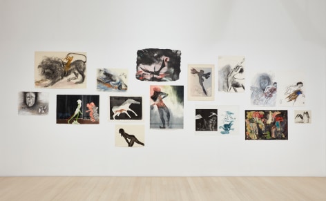 Installation view of Mary Frank: What Color Courage?