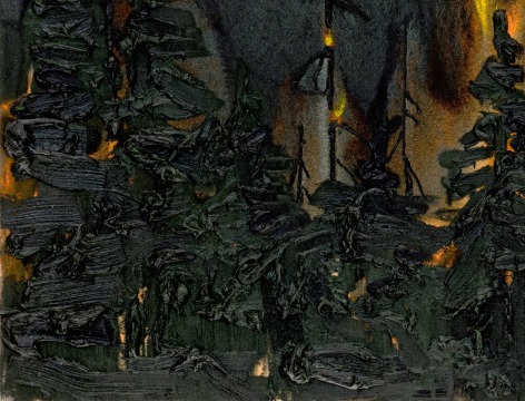 Detail of Kim Dorland painting