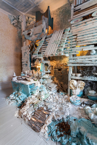 Site specific installation by Julie Schenkelberg at Mattress Factory Museum, 2015