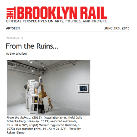 The Brooklyn Rail, From the Ruins by Tom McGlynn