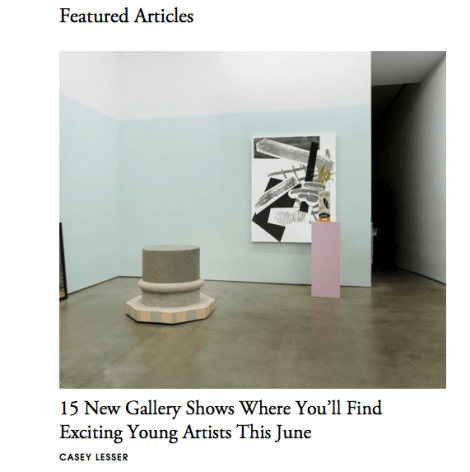 Featured Articles: 15 New Gallery Shows Where You'll Find Exciting Young Artists This June