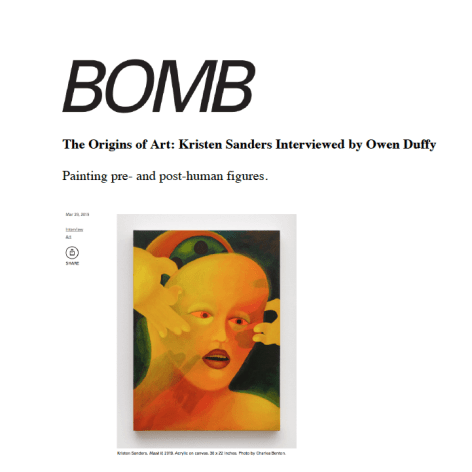 Kristen Sanders in BOMB Magazine