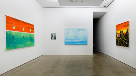 Installation view Ryan Michael Ford's solo exhibition. Paintings hang on the wall