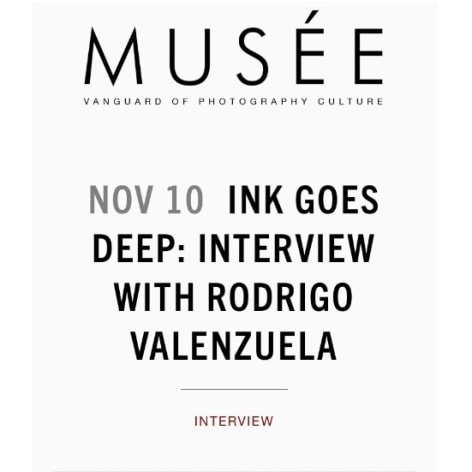Musee Magazine interview with Rodrigo Valenzuela: "Stature" - "Ink Goes Deep: Interview with Rodrigo Valenzuela", by Mica Bahn