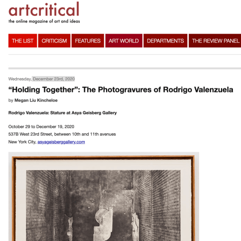 Rodrigo Valenzuela on ArtCritical - “Holding Together”: The Photogravures of Rodrigo Valenzuela, by Megan Liu Kincheloe