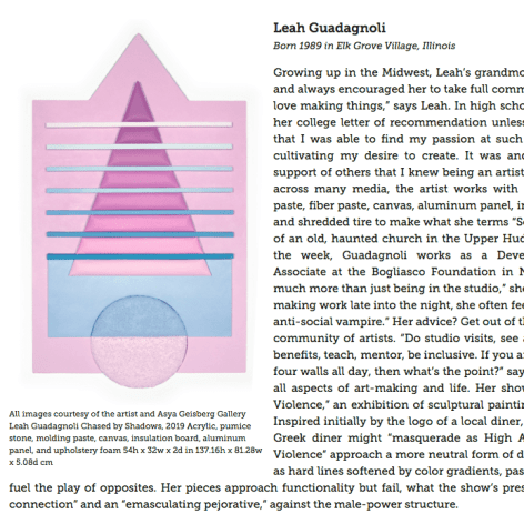 Leah Gudagnoli with biography text