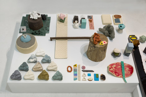 Ceramic sculpture display by Marjolijn de Wit
