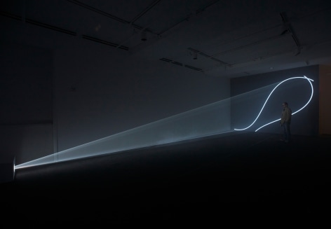 Installation view of Anthony McCall: Split Second at Sean Kelly, New York