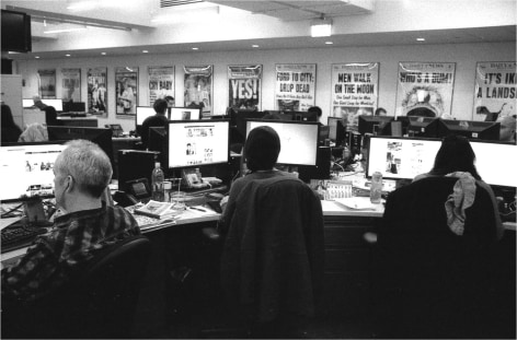 Newsroom, New York Daily News, Wall Street area, March 19, 2015