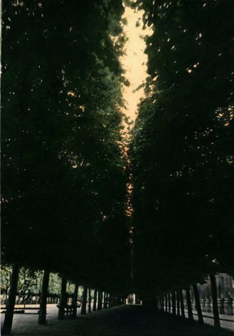 Jardin du Palais Royale, Paris, 2000, Vintage gelatin silver print with applied oil paint