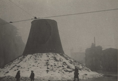 The city has carefully covered and camouflaged the statue of Lenin