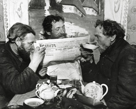 Tea Drinking in the Village of Ramenskoye, 1928, Gelatin silver print mounted on board
