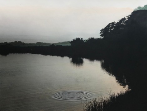 Bolinas Lagoon,&nbsp;1990, Gelatin silver print with applied oil paint