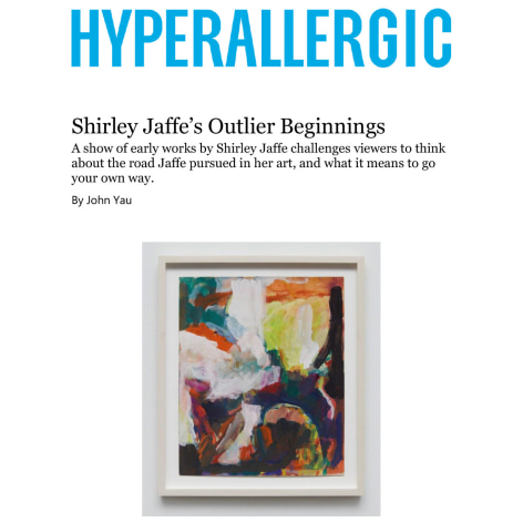 Shirley Jaffe reviewed by John Yau