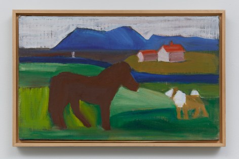 Louisa Matth&iacute;asd&oacute;ttir Landscape with Horse and Dog, ca. 1986