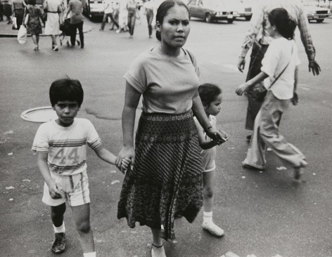 Rudy Burckhardt Untitled, New York (Woman with two children), c. 1985