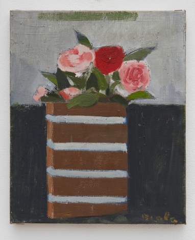 Janice Biala Roses sur Fond Gris et Noir, 1987