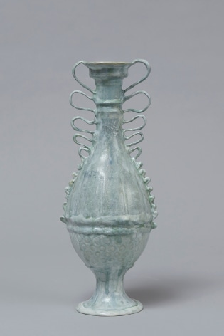 Shari Mendelson Grey Green Vessel with Looping Side Trails, 2020