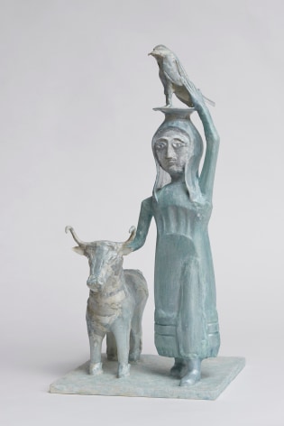 Shari Mendelson Girl with Bull and Falcon, 2020