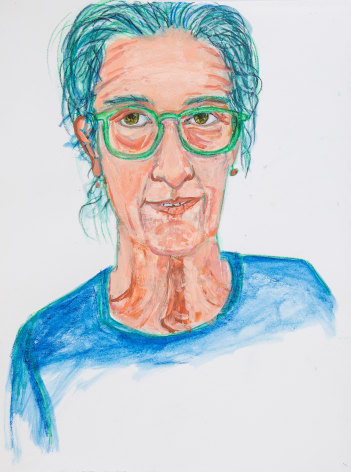 Sarah McEneaney Self Portrait Green, 2020