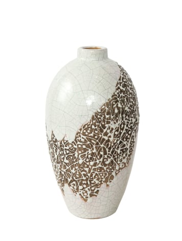 Primavera vase with diagonal stippled band