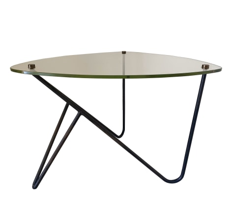 LOW GLASS AND IRON TABLE