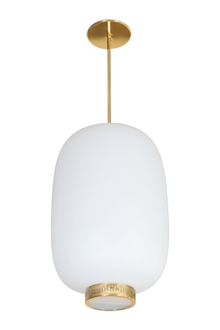 Stilnovo Italian White Glass Lantern Shape Pendant Light