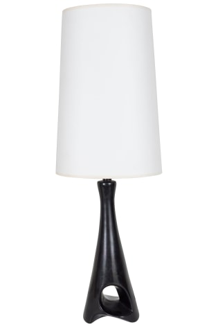 ROGER CAPRON SCULPTURAL BLACK CERAMIC LAMP