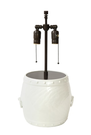 White Ceramic Lamp with Handles by Giovani Patrini