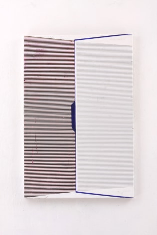 Gordon Moore, Bookwurm, 2018, Acrylic, latex, and pumice on canvas, 30&rdquo; x 20&rdquo; at Anita Rogers Gallery