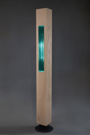 Mark Webber, Untitled,&nbsp;2021-22, Wood, glass, and metal,&nbsp;75 1/2&quot; x 7&quot; x 7 1/4&quot; at Anita Rogers Gallery