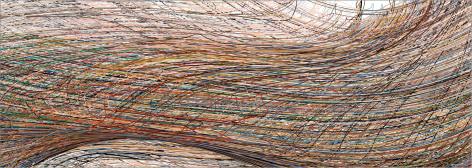 Henry Mandell, Tatara Fire, 2014, Ultrachrome inkjet on aluminum, 38&quot; x 107&quot; at Anita Rogers Gallery